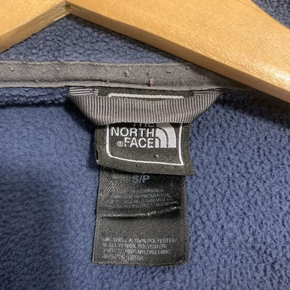 The North Face Mens Navy Blue Fleece Zippered Pockets Size Small